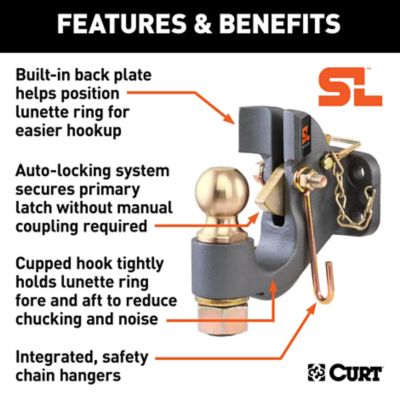 Image showing  SecureLatch Ball and Pintle Hitch with 2 in. Ball, 20,000 lb. Capacity