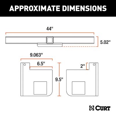 Image showing  Universal Weld-On Trailer Hitch, 2-1/2 in. Receiver (Up to 44 in. Frames, 9 in. Drop), 15923