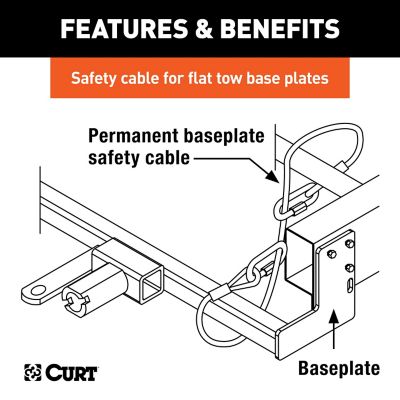 Image showing  Replacement 36 in. x 1/4 in. Diameter Tow Bar Base Plate Safety Cable (3,500 lb.), 70006