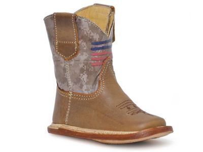 Roper Youth Unisex Bumps Tan Faux Leather Cowboy Boots