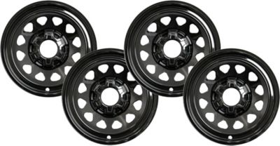 CCI Black Hubcaps/Wheel Covers for Chevrolet Silverado, GMC Sierra 1500 2019-2024 with 17 in. Chevy/GM Steel Wheels, 4-Pack