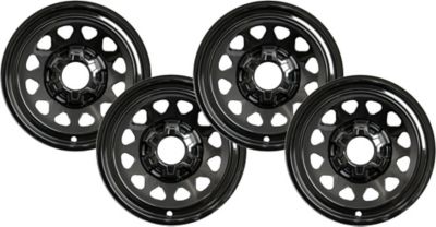 CCI Set of 4, Chevrolet Silverado, GMC Sierra 1500 2019-2024 Black Hubcaps/Wheel Covers for 17 in. Chevy/GM Steel Wheels