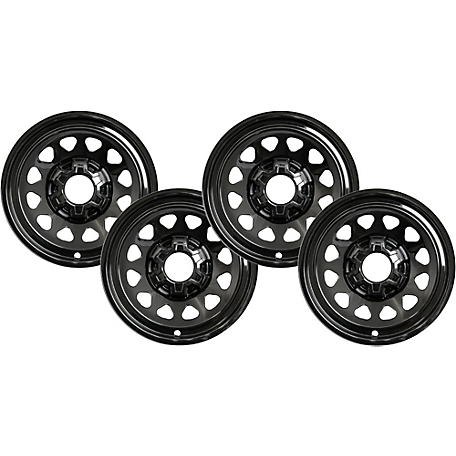 CCI Set of 4, Chevrolet Silverado, GMC Sierra 1500 2019-2024 Black Hubcaps/Wheel Covers for 17 in. Chevy/GM Steel Wheels