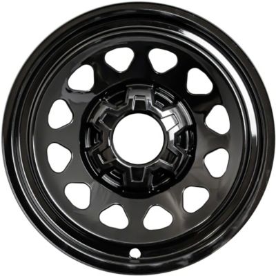 Image showing  Black Hubcaps/Wheel Covers for Chevrolet Silverado, GMC Sierra 1500 2019-2024 with 17 in. Chevy/GM Steel Wheels, 4-Pack