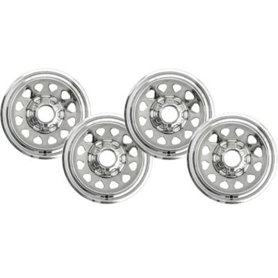 CCI Chrome Hubcaps/Wheel Covers for Chevrolet Silverado, GMC Sierra 1500 2019-2024 with 17 in. Chevy/GM Steel Wheels, 4-Pack