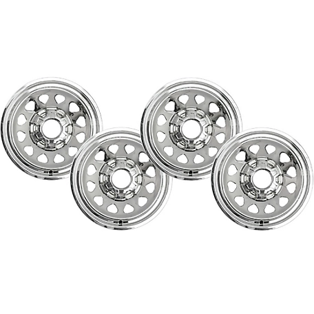 CCI Set of 4, Chevrolet Silverado, GMC Sierra 1500 2019-2024 Chrome Hubcaps/Wheel Covers for 17 in. Chevy/GM Steel Wheels