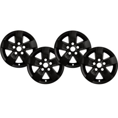 CCI Black Hubcaps/Wheel Covers for Dodge Ram 1500 2013-2018, Ram Classic 2019-2023 with 17 in. Alloy Wheels, 4-Pack