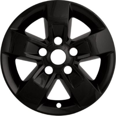 Image showing  Black Hubcaps/Wheel Covers for Dodge Ram 1500 2013-2018, Ram Classic 2019-2023 with 17 in. Alloy Wheels, 4-Pack