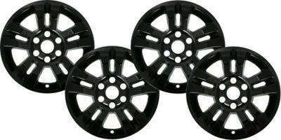 CCI Black Hubcaps/Wheel Covers for Chevrolet Silverado 1500 2014-2019, Suburban, Tahoe 2015-2020 with 18 in. Rims, 4-Pack