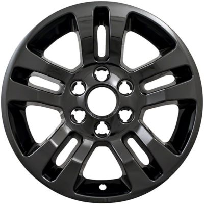 Image showing  Black Hubcaps/Wheel Covers for Chevrolet Silverado 1500 2014-2019, Suburban, Tahoe 2015-2020 with 18 in. Rims, 4-Pack