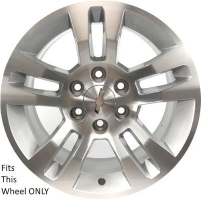 Image showing  Set of 4, Chevrolet Silverado 1500 2014-2019, Suburban, Tahoe 2015-2020 Chrome Hubcaps/Wheel Covers for 18 in. Alloy Rim