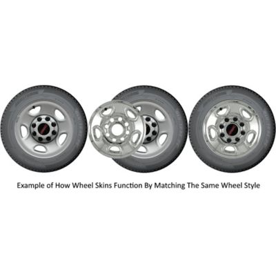 Image showing  Set of 4, Chevrolet Silverado 1500 2014-2019, Suburban, Tahoe 2015-2020 Chrome Hubcaps/Wheel Covers for 18 in. Alloy Rim