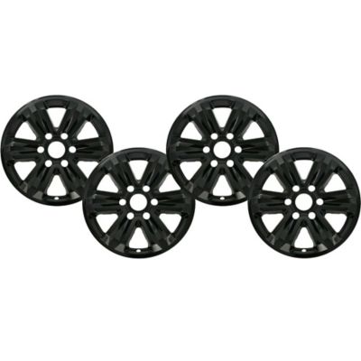 CCI Black Hubcaps/Wheel Covers for Ford F-150 2015-2020 with 17 in. Alloy Wheels, 4-Pack