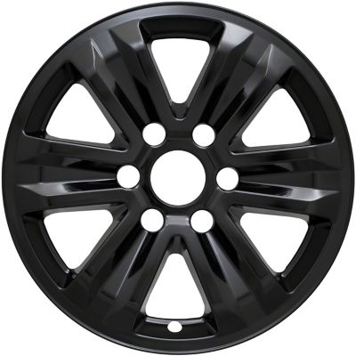 Image showing  Black Hubcaps/Wheel Covers for Ford F-150 2015-2020 with 17 in. Alloy Wheels, 4-Pack