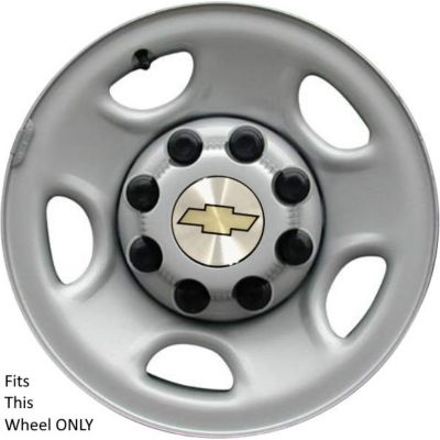 Image showing  Chrome Hubcaps/Wheel Covers for Chevrolet Express 2500, 3500 SRW 2003-2024 with 16 in. Chevy Steel Wheels, 4-Pack