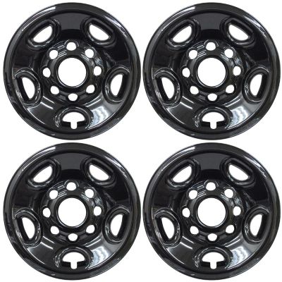 CCI Black Hubcaps/Wheel Covers for GMC Savana 2500, 3500 2003-2024, Sierra 2500, 3500 1999-2010 with 16 in. Rims, 4-Pack