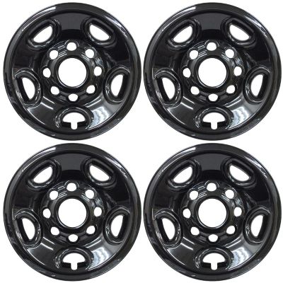 CCI Set of 4, Chevrolet Express 2500, 3500 SRW 2003-2024 Black Hubcaps/Wheel Covers for 16 Inch Chevy Steel Wheels