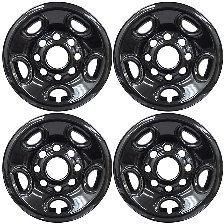 CCI Set of 4, Chevrolet Express 2500, 3500 SRW 2003-2024 Black Hubcaps/Wheel Covers for 16 Inch Chevy Steel Wheels