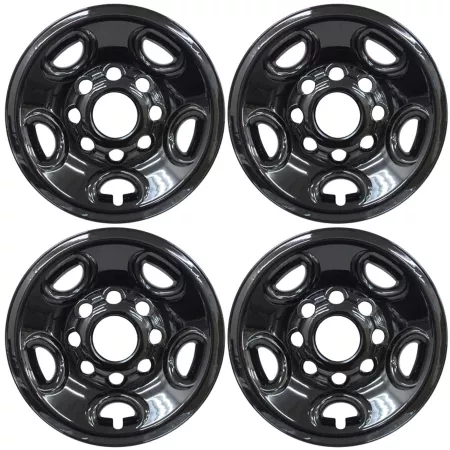 CCI Black Wheel Covers/Hubcaps for 2003-2024 Chevrolet Express 2500 3500 SRW with 16" Chevy Steel Wheels 4-Pack Hubcaps