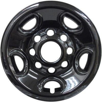 Image showing  Black Hubcaps/Wheel Covers for Chevrolet Express 2500, 3500 SRW 2003-2024 with 16 in. Chevy Steel Wheels, 4-Pack