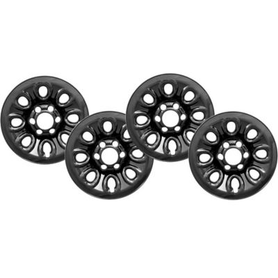 CCI Black Hubcaps/Wheel Covers for Chevrolet Silverado 1500 2005-2013, Suburban, Tahoe 2007-2014 with 17 in. Rims, 4-Pack