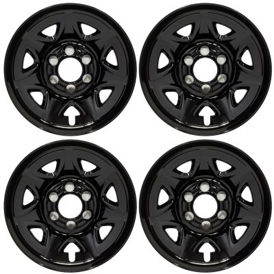 CCI Black Hubcaps/Wheel Covers for Chevrolet Silverado, GMC Sierra 1500 2014-2019 with 17 in. Steel Wheels, 4-Pack