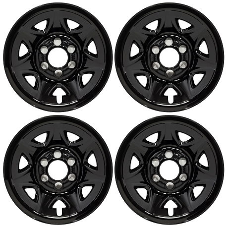 CCI Set of 4, Chevrolet Silverado, GMC Sierra 1500 2014-2019 Black Hubcaps/Wheel Covers for 17 in. Steel Wheels