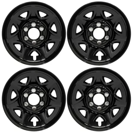 CCI Black Wheel Covers/Hubcaps for 2014-2019 Chevrolet Silverado GMC Sierra 1500 with 17" Steel Wheels 4 Pack Hubcaps