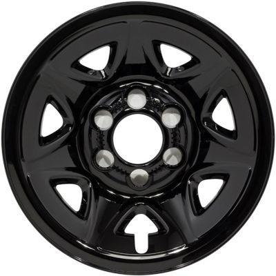 Image showing  Black Hubcaps/Wheel Covers for Chevrolet Silverado, GMC Sierra 1500 2014-2019 with 17 in. Steel Wheels, 4-Pack