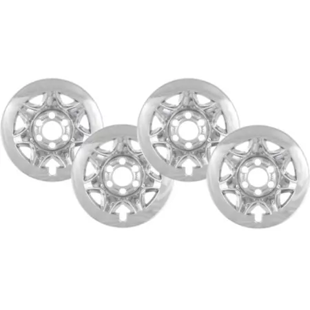 CCI Set of 4 Chrome Wheel Covers/Rubber Covers for 17" Chevrolet Silverado GMC Sierra 1500 2014-2019 Steel Wheels Hubcaps