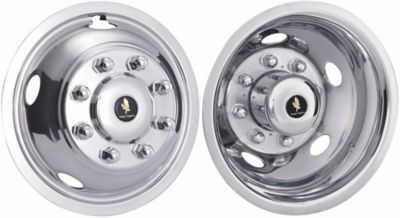 Image showing  Bolt-On Stainless Steel Hubcaps/Wheel Covers for Dodge Ram 3500 DRW 2003-2011 with 17 in. Steel Dually Wheels, 4-Pack