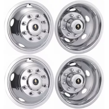 JAE Stainless Steel Bolt-On Wheel Covers/Covers for 2012-2018 Dodge Ram 3500 DRW with 17" Dual Steel Wheels 4 Pack Hubcaps