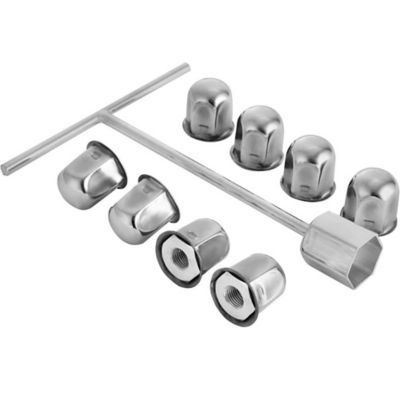 Image showing  Set of 4, Dodge Ram 4500, 5500 2007-2010 Bolt On Stainless Steel Hubcaps/Wheel Covers for 19.5 in. Steel Dually Wheels