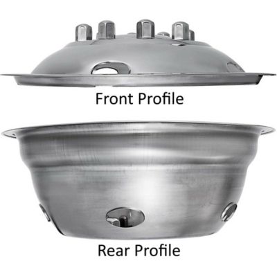 Image showing  Bolt-On Stainless Steel Hubcaps/Wheel Covers for Dodge Ram 4500, 5500 2011-2024 with 19.5 in. Steel Wheels, 4-Pack