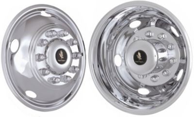 Image showing  Bolt-On Stainless Steel Hubcaps/Wheel Covers for Dodge Ram 4500, 5500 2011-2024 with 19.5 in. Steel Wheels, 4-Pack
