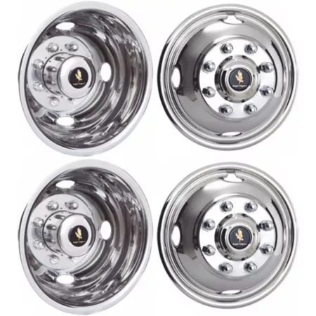 JAE Stainless Steel Bolt-On Wheel Covers/Covers for 2005-2024 Ford F-350 DRW with 17" Dual Steel Wheels 4 Pack Hubcaps