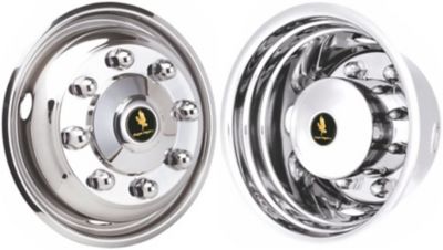 Image showing  Stainless Steel Wheel Covers for Chevrolet Silverado 4500HD, 5500HD, 6500HD 2019-2024 with 19.5 in. Steel Rims, 4-Pack