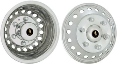 Image showing  Stainless Steel Hubcaps/Wheel Covers for Mercedes Sprinter 3500 DRW 2011-2024, 4500 2019-2024 with 16 in. Rims, 4-Pack