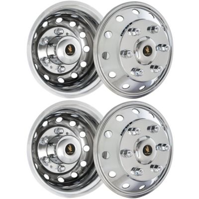 JAE Set of 4, Ford Transit 350HD DRW 2015-2024 Stainless Steel Hubcaps/Wheel Covers for 16 in. Steel Dually Rims