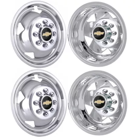 JAE Set of 4 Stainless Steel Wheel Covers/Covers for Chevrolet Silverado 3500 DRW 2011-2024 for 17 inch Dual Steel Rims Hubcaps