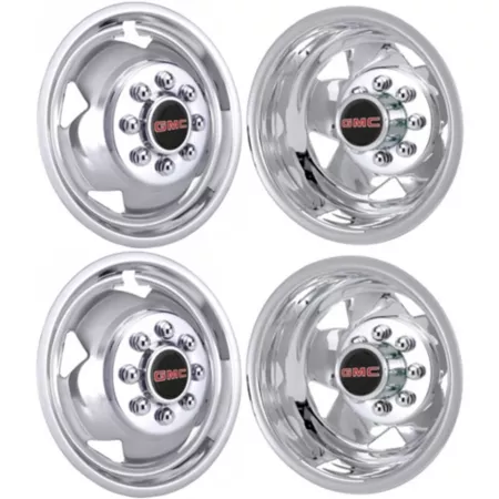 JAE Stainless Steel Bolt-On Wheel Covers/Covers for 2011-2024 GMC Sierra 3500 DRW with 17" Dual Steel Wheels 4 Pack Hubcaps