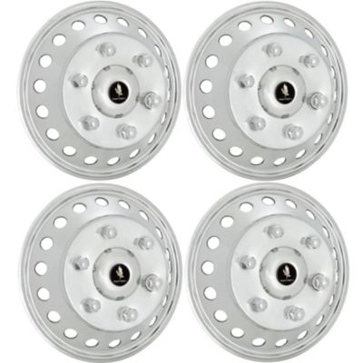 JAE Set of 4, Mercedes Sprinter 1500 2019-2023, 2500 2010-2024 Snap On Stainless Steel Wheel Covers for 16 in. Steel Rims