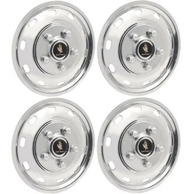 JAE Set of 4, Ford Transit 150, 250, 350 SRW 2015-2024 Stainless Steel Hubcaps/Wheel Covers for 16 Inch Steel Wheels