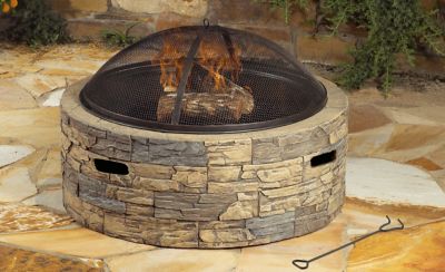 HeatMaxx 35 in. Cast Stone Fire Pit