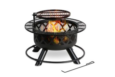 Image showing  32 in. Wood Fire Pit with Grill