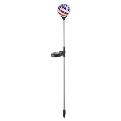 Lux-Landscape 3-Lumen Solar American Flag Mosaic Ball Light