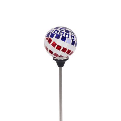 Image showing  3-Lumen Solar American Flag Mosaic Ball Light