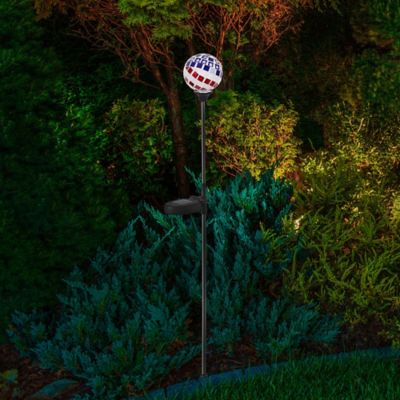 Image showing  3-Lumen Solar American Flag Mosaic Ball Light