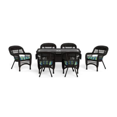Tortuga Outdoor 7 pc. Portside Dining Set, Includes 6 Chairs and 66 in. Dining Table, Dark Roast/Haliwell