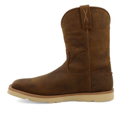 Image showing 6 th Twisted X Men's Square Toe Work Pull-On Wedge Sole Boots, 10 in.